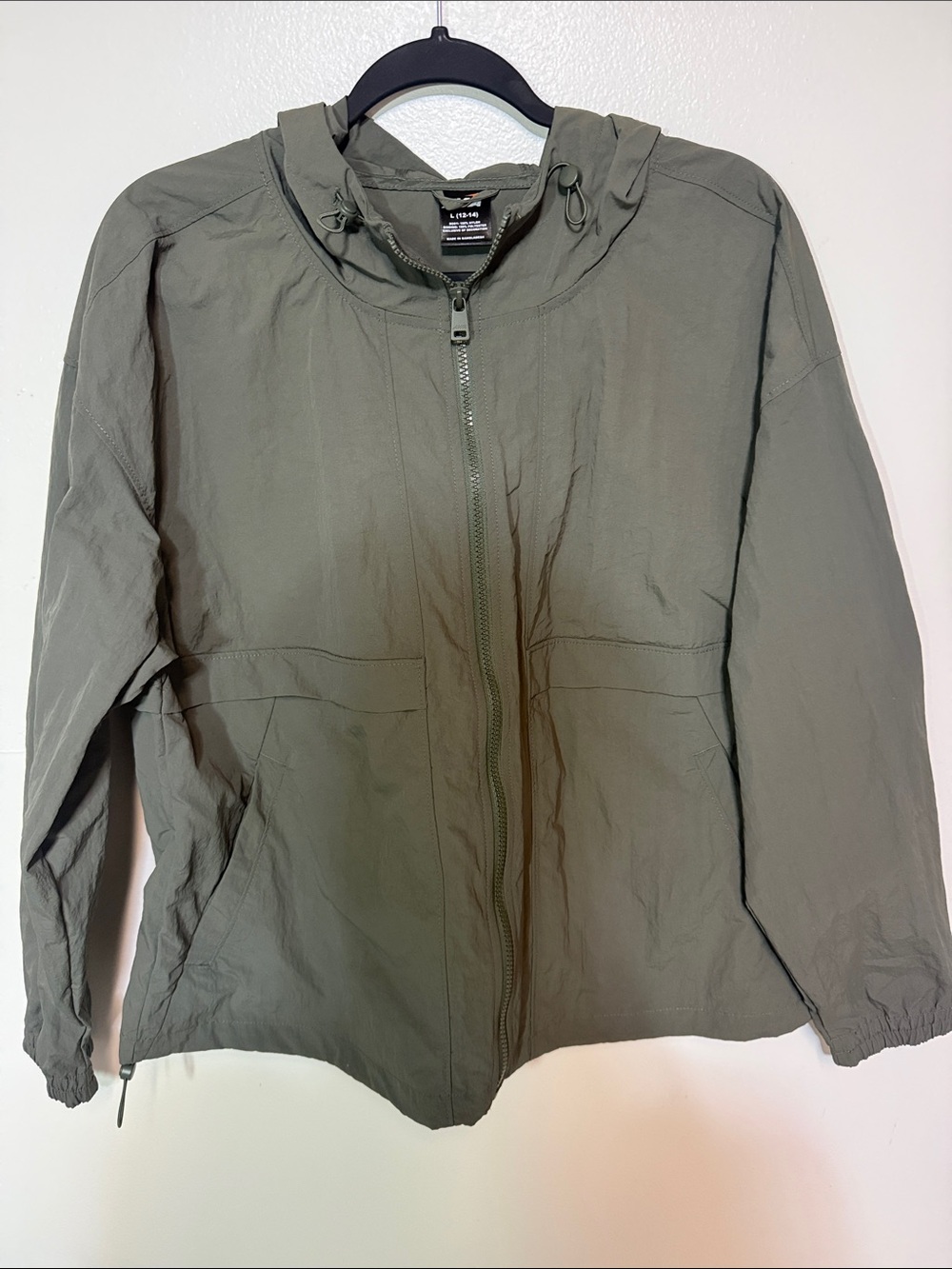 Avia Olive Green Hooded Jacket with Front Zip